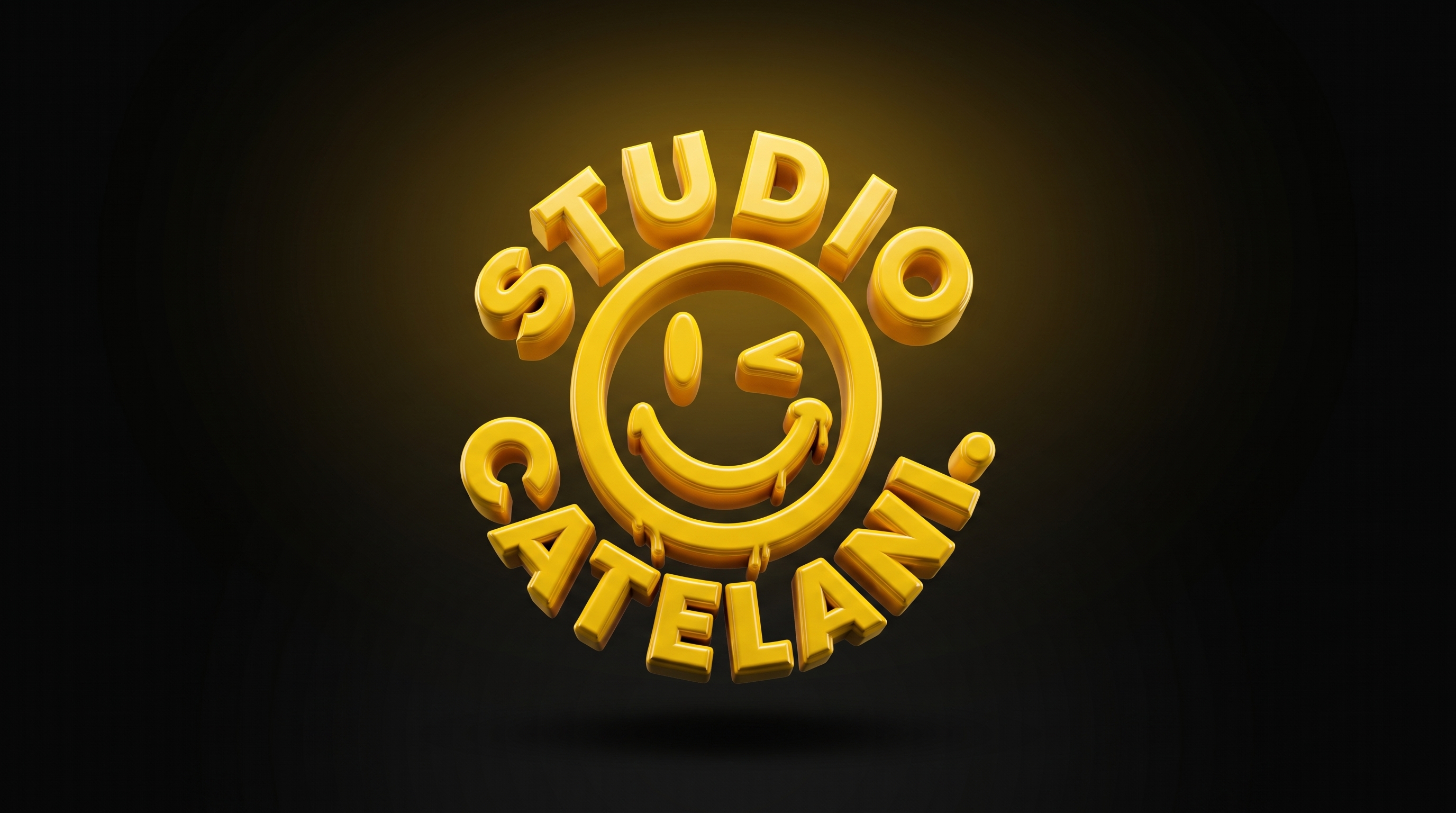 Objeto 3D com o logotipo da Catelani renderizado em alta qualidade